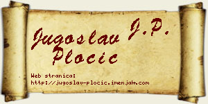 Jugoslav Pločić vizit kartica